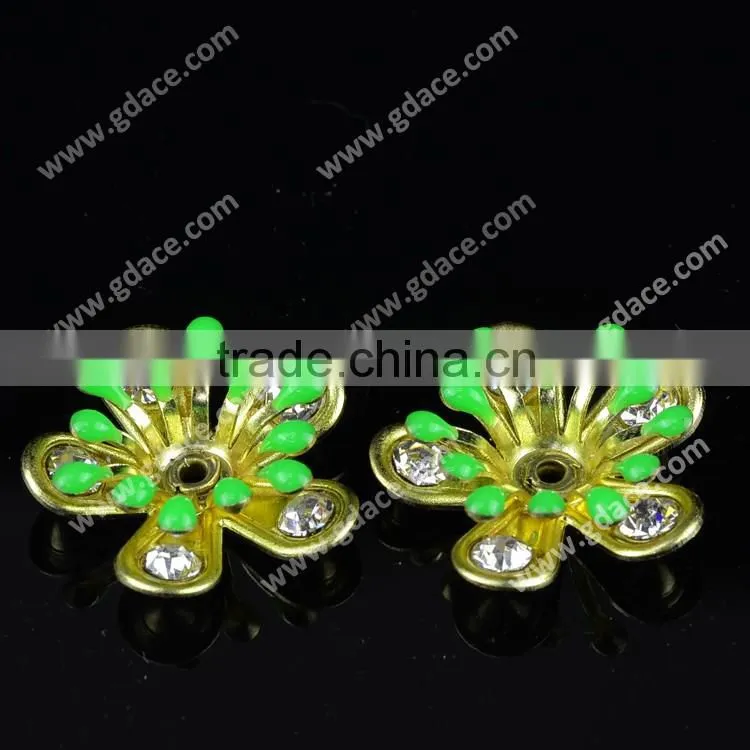 Green decorative metal flowers small flowers for crafts