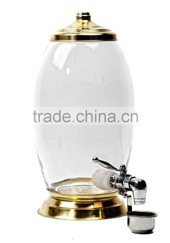 Glass Honey Jar With Faucet, Spigot Jars for Honey, Footed Glass Jar with Lid for Honey and Liquids, Glass Honey Dispensers