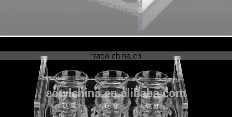 Acrylic 6 hole cup holders/wine cup holders perspex/bar supplies lucite
