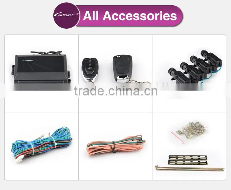 Easy installed remote central locking door system for cars with metal remote LED indicator