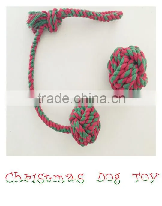 2015 Wholesale Christmas Cotton Rope Pet Toy