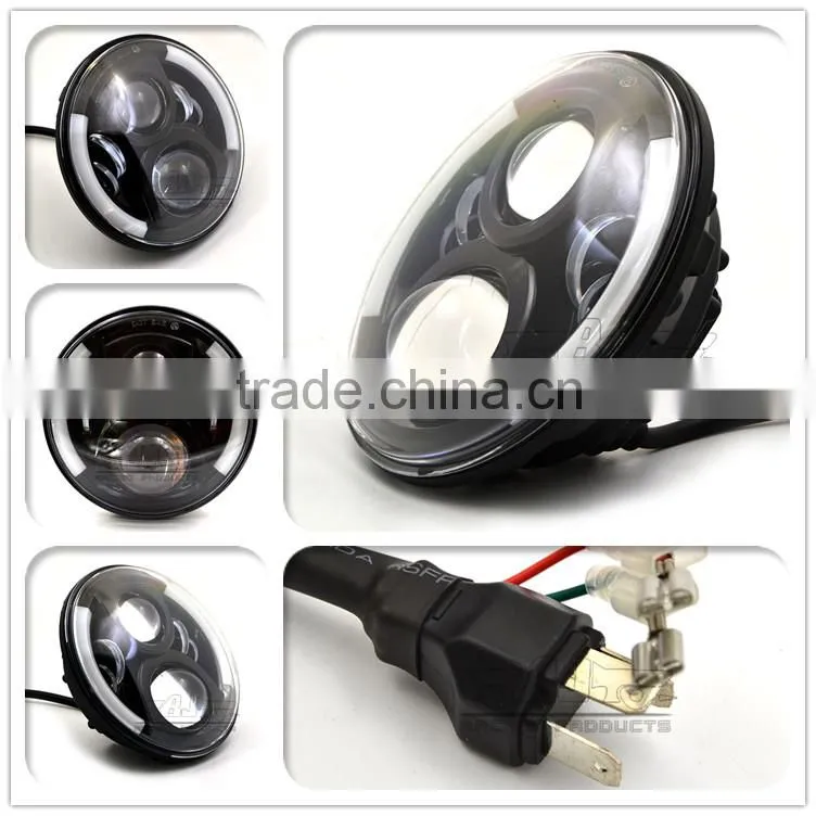 Ultra bright Waterproof Round 7" HID LED Projector Head light for Motorcycle Harley Davidson