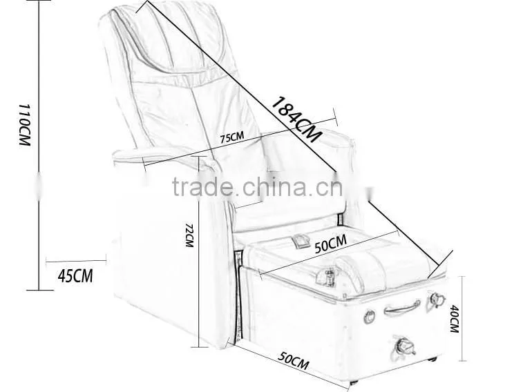 Shiatsu Massage pedicure foot spa red salon styling chairs