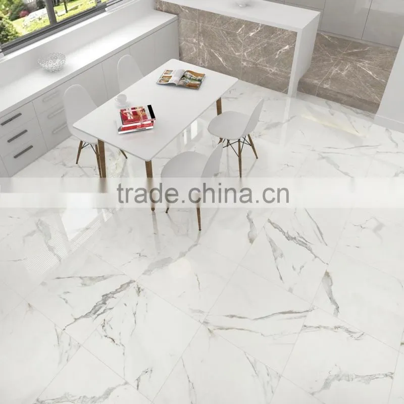 Foshan white color good quality marble porcelain floor tiles/wall tiles