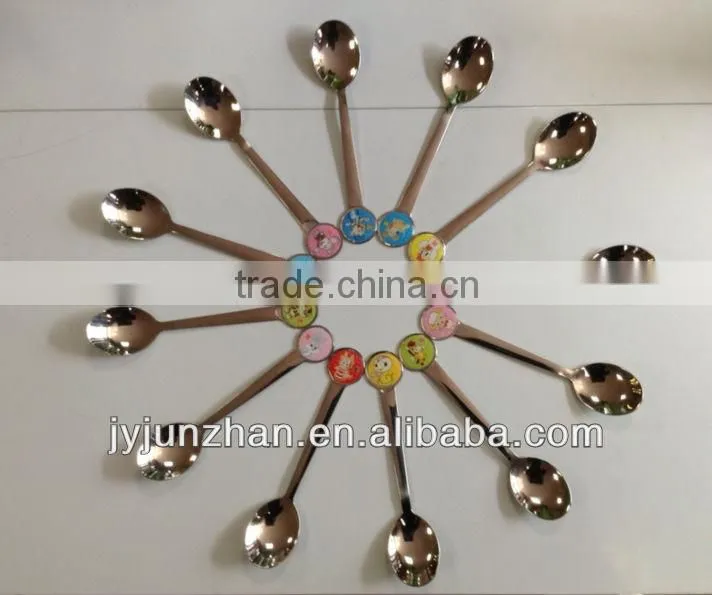 Stainless cartoon spoon with high mirror polishing and nice design ( 12 different designs)