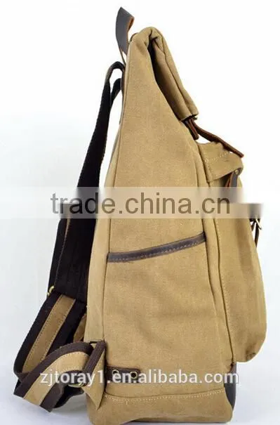 Designer High Density Canvas Leather Backpack for University Student