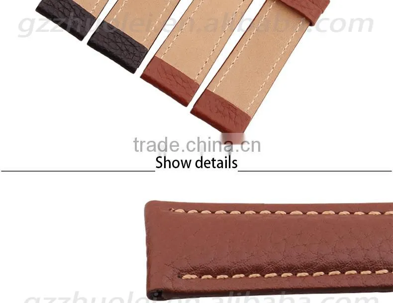 2015 hot fashion grain cowhide leather strap watch 23mm watch strap leather