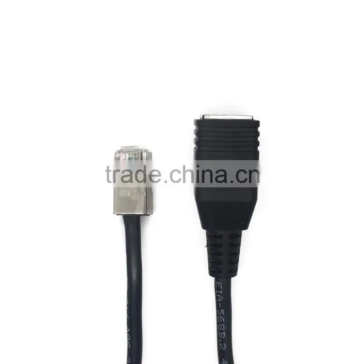 Black rj45 male /female connector network extention cable