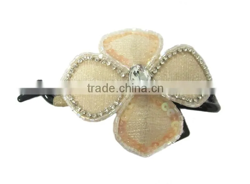 New Fashion Delicate Flower banana hair clip Pearls Hairclips