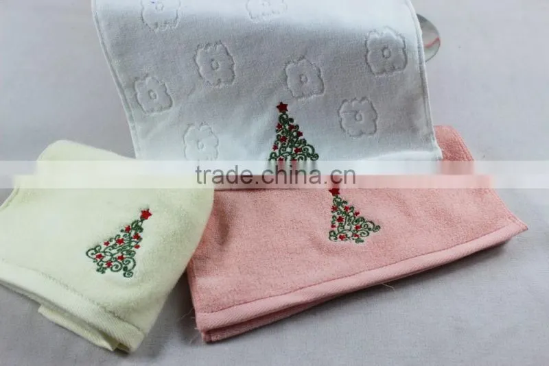Cotton christmas machine embroidery design fancy hand towels