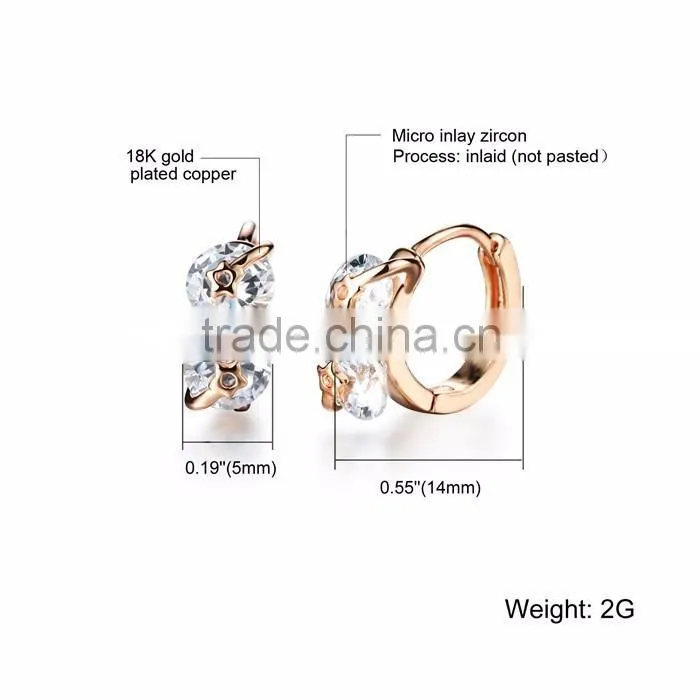 copper cz zircon fashionable trend earring 2016