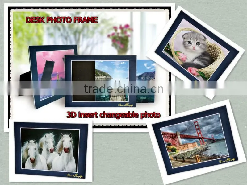 3D desk photo frame with 3D lenticular photo