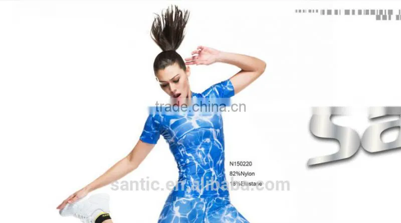 Blue Lady's Sports Compression Wear, Compression tights,China outdoor compression long Sleeve