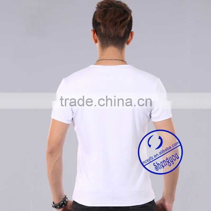 Custom 2015 cheap mens blank v-neck t shirt wholesale china