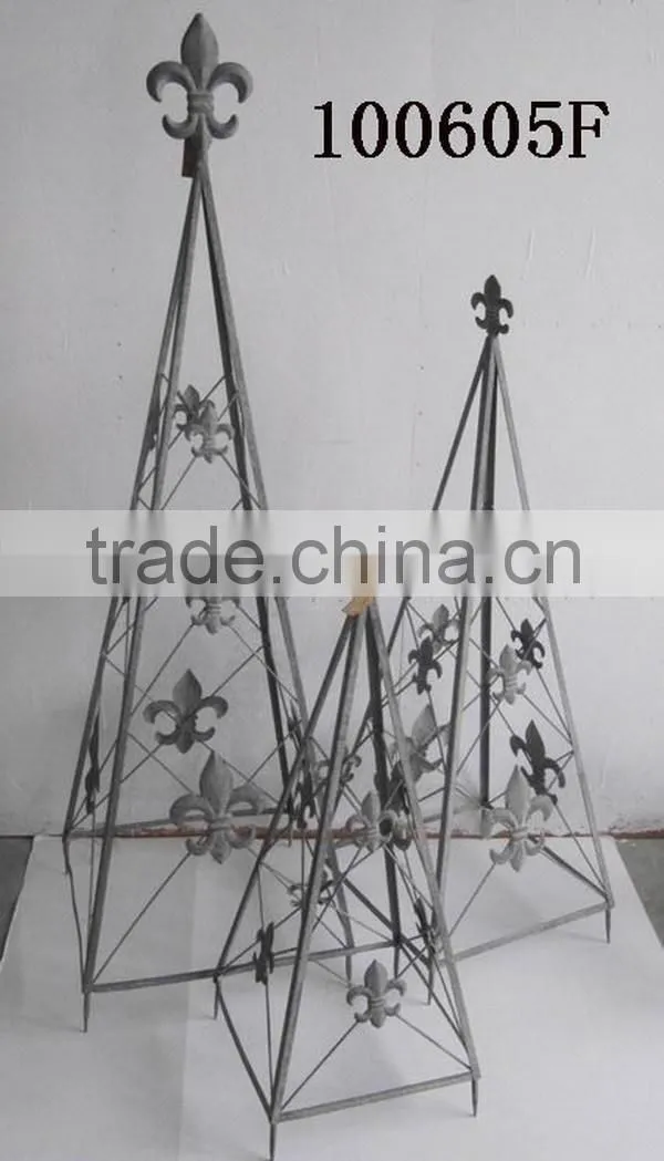 French country garden metal stand for flower