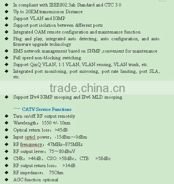 EPON ONU ,WIFI CATV/FTTH WIFI ONU WIth 4FE(4FE+1TV+WIFI+WDM ONU)