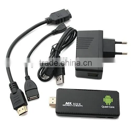 RK3188 Quad Core CortexA9 1.8GHz 2GB 8GB Bluetooth Quad Core Google H.264 Android Mini PC MK809 III