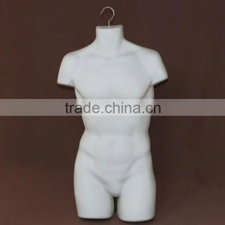 Torso half upper body male mannequins with hook for man wear garment display