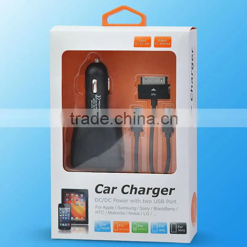 New products 2016 innovative Certificate 3 in1 cables usb car Charger