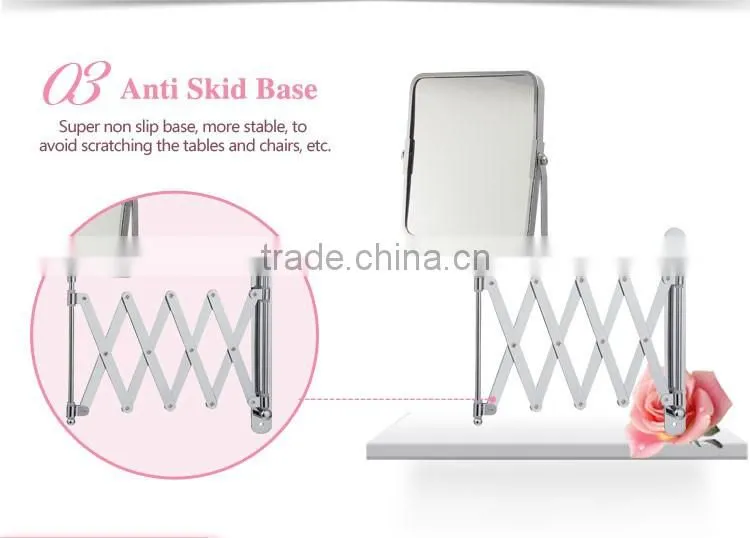 Bathroom makeup shaving extendable wall mirror