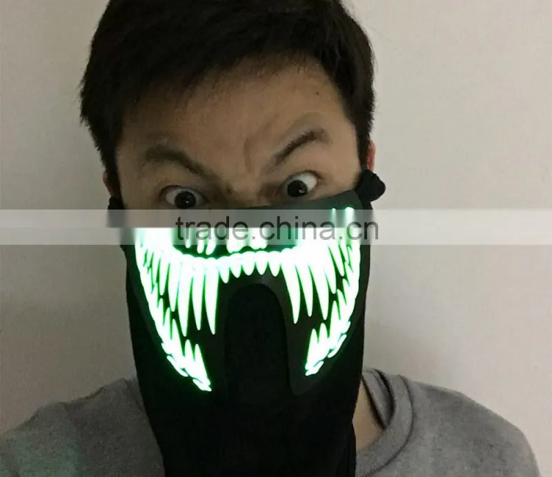 Monster Teeth sound controlled EL mask for party