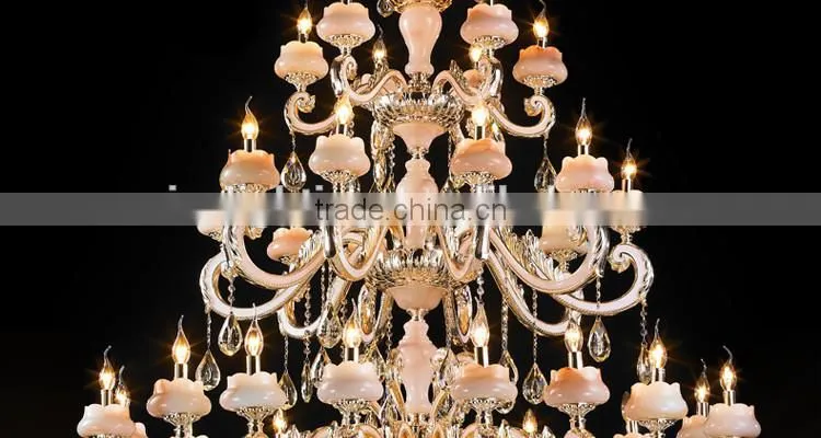 big chandelier for hotel ,modern hand crafted chandelier with zinc alloy bend ,31 lights