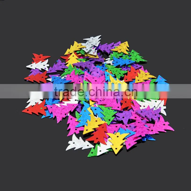 Laser multi-color Christmas tree sequins