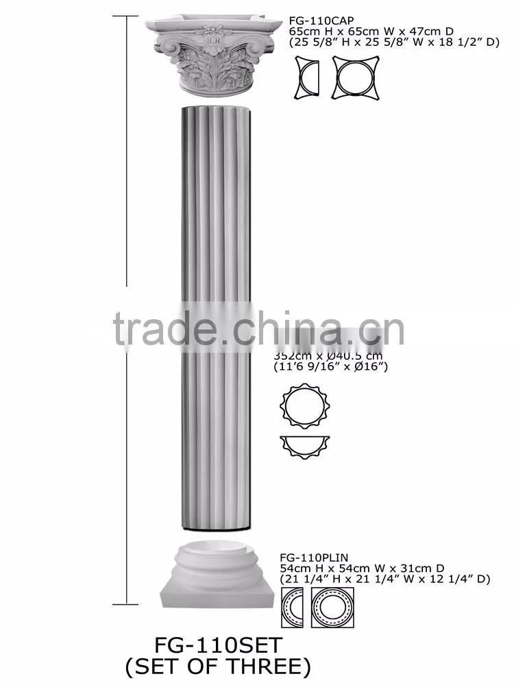 2016 High Quality Good price beautiful polystyrene Crown roman column for sale