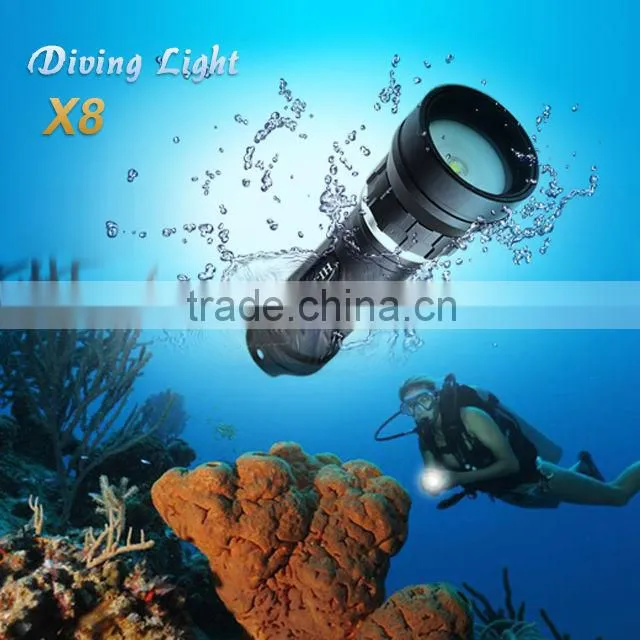Rechargeable 120 wide angle scuba dive underwater video torch light