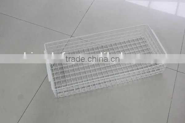 Powder Coat Metal Wire Basket Supermarket Storage Basket