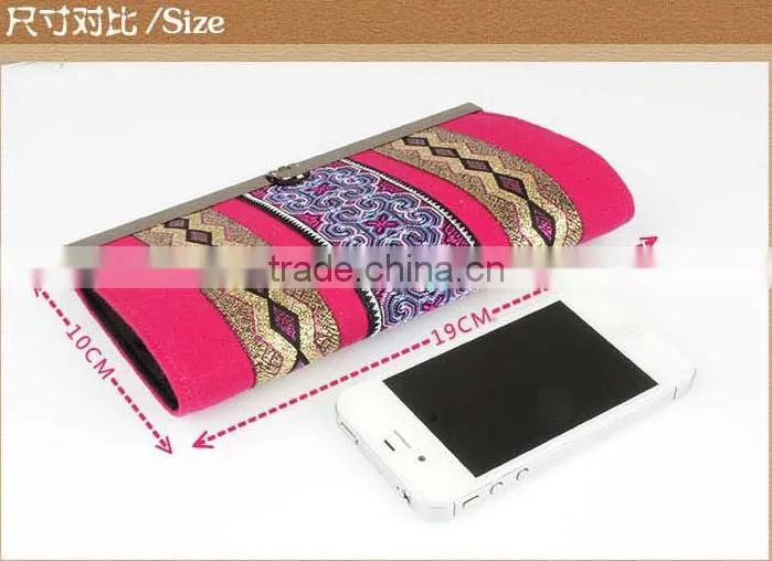 National vintage lady clutch tote hand purse girls beautiful money clip wallet
