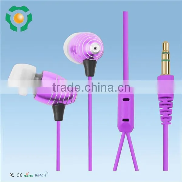 Colorful cute earphones braided fabric cord earphone, 3.5mm shoelace stereo earphone