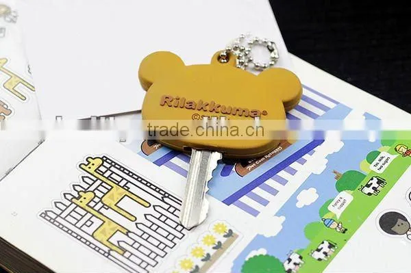 Cute Bear style fashion 3D Animals silicone rubber key caps factory China in Dongguan