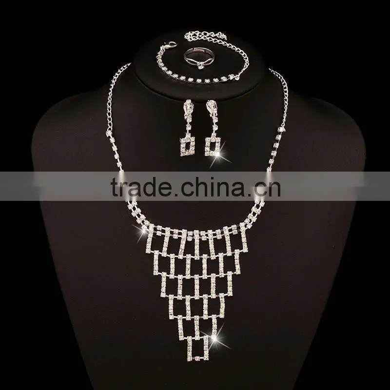 2016 trendy design shining luxury bridal jewelry wedding jewelry set