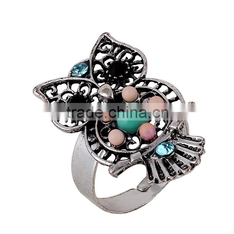 Fashion Jewelry Ring Alloy Anti Silver Plated Cute Animal Tortoise Ring for Women