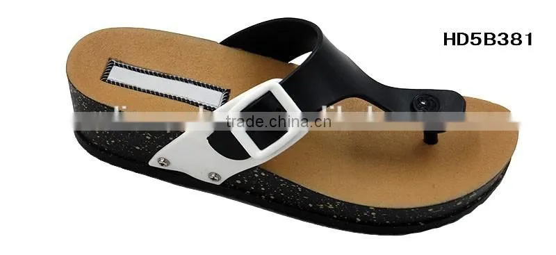 Fashionable Comfortable Wedge Women PVC Cork Sole Slipper