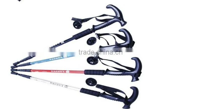 A-OK Hot sale "T" Walking Cane Trekking Pole Telescope Hiking Stick Mountaineering Climb Ultralight Nordic Walking Stick
