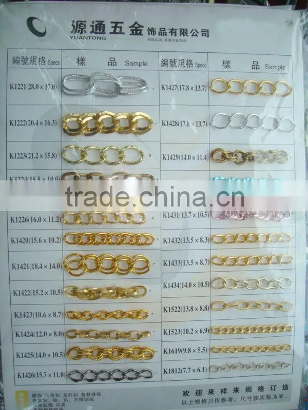 1.8mm thick colorful small oval shape aluminum chain