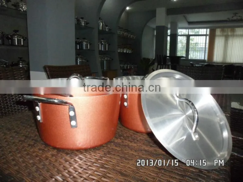 Colored Aluminum Bevel Cooking Pot/Pasta Cooking Pot