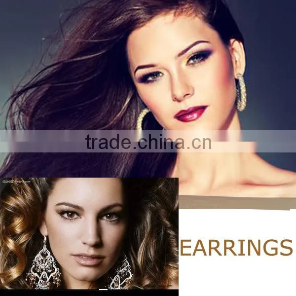 Hotsale Blue Round HOOP Earrings Chandelier Earrings Clip-on Earrings