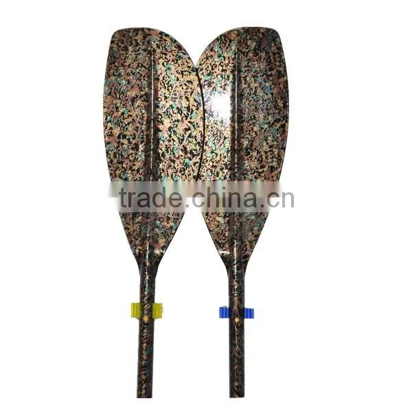Detachable surface treatment fishing kayak paddle with straight pole