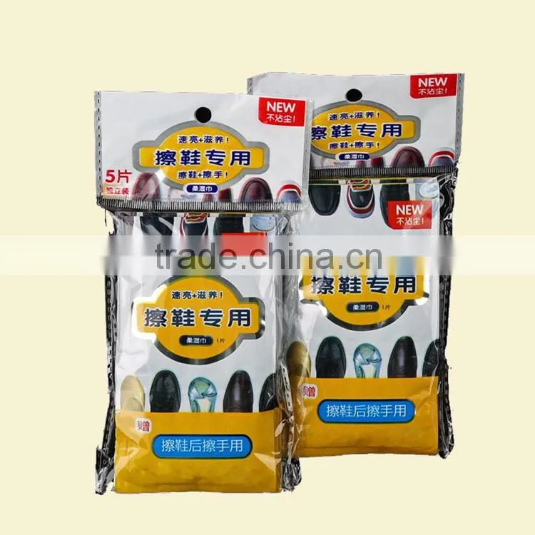 Spun lace non-woven shoes cleaning wet wipe