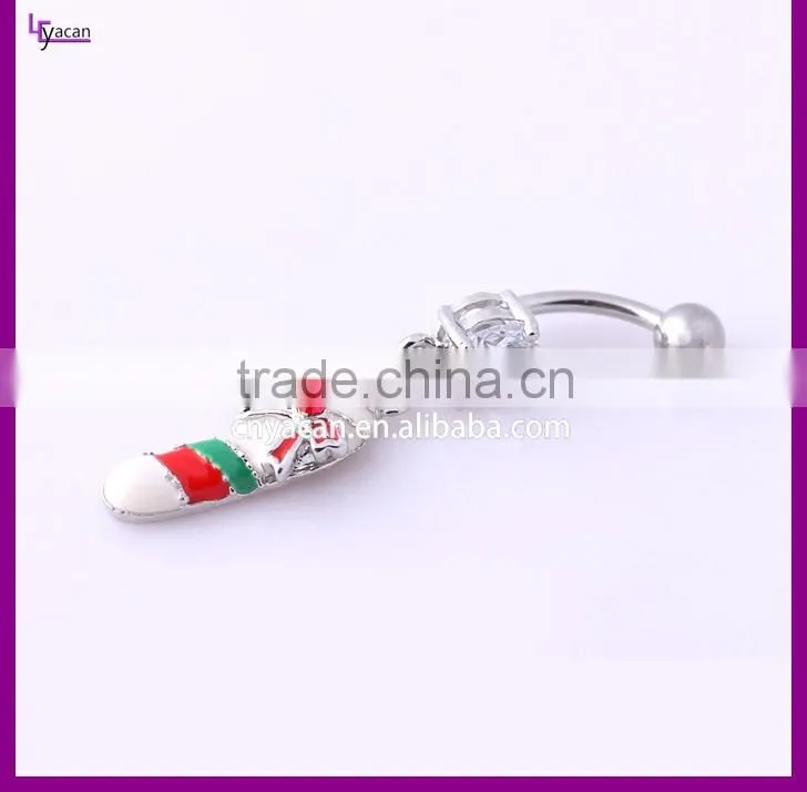 Newest Design Belly Button Rings White Gold Stainless Steel Navel Piercing