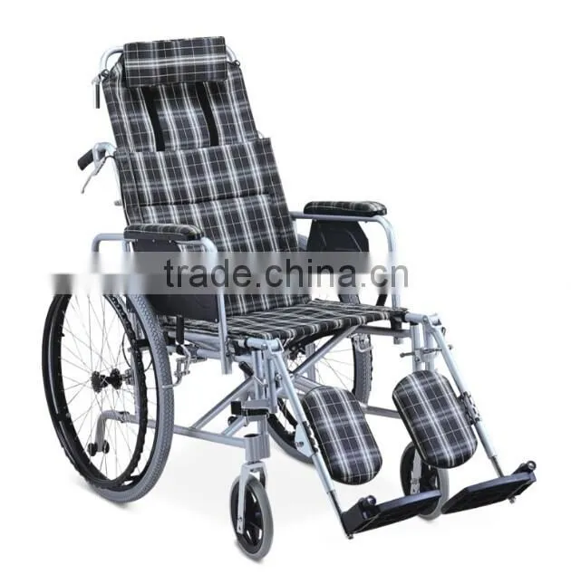 Aluminum reclining high back wheelchair