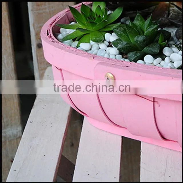 cheapest pink woodchip basket