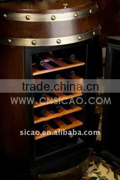 Electric Wooden Barrel Cooler Wood Furniture Cabinet No Compressor Barrel Fridge