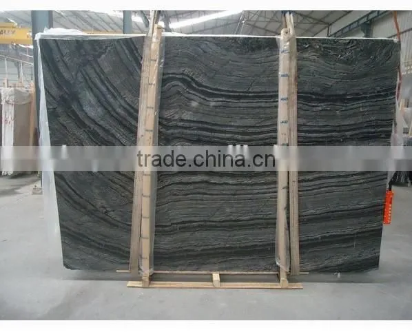 Black facade marble slab with white veins