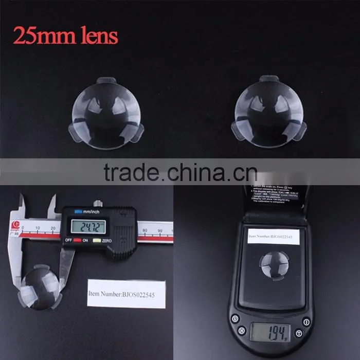 BIJIA Google cardboard lens VR,biconvex lens 25mm diameter 45mm focal length with 3 side flaps wholesale factory