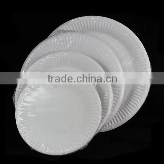 6 inch 8 inch 9inch 7inch white disposable round paper plate for birthday party cakes and Christmas party