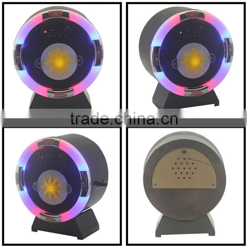 Mini bluetooth round speaker with led light